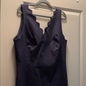 Banana Republic Navy Scalloped Dress